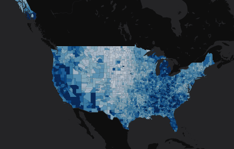 Choropleth of unemployment in US by D3js
